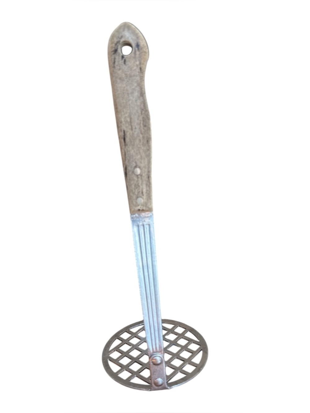 Vintage Imperial Veri-Sharp Potato Masher USA Stainless Steel Wood‎ Handle